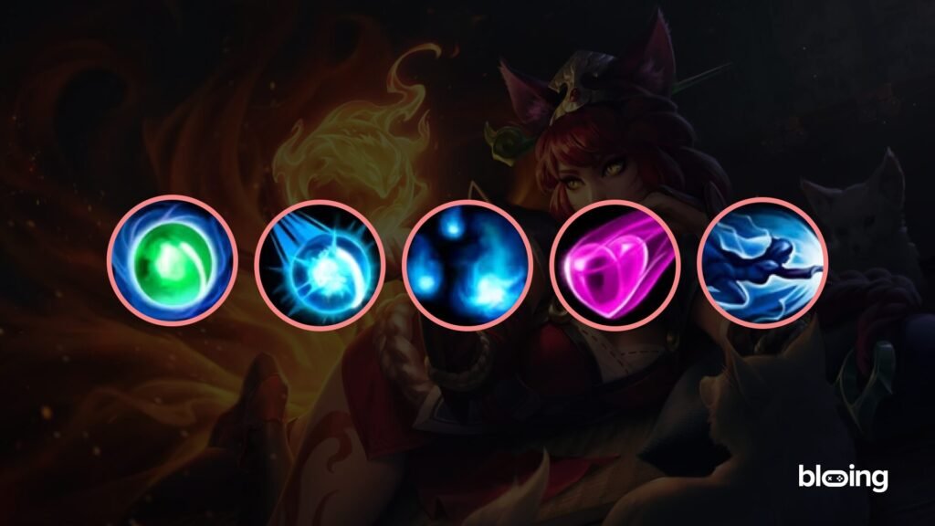 Ahri Skills: Essence Theft, Orb of Deception, Fox-Fire, Charm, Spirit Rush