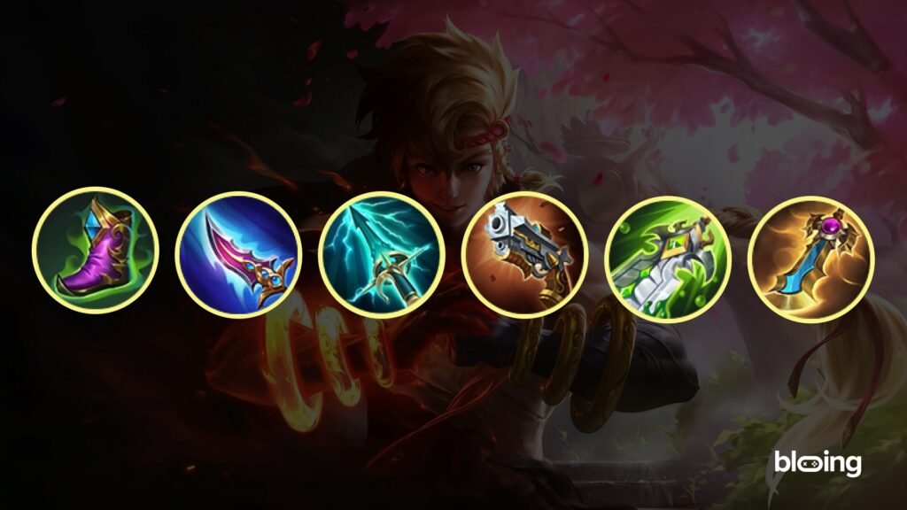 Best Yin item build Mobile Legends: Tough Boots, Blade of the Heptaseas, Sky Piercer, Malefic Roar, Blade of Despair, Rose Gold Meteor