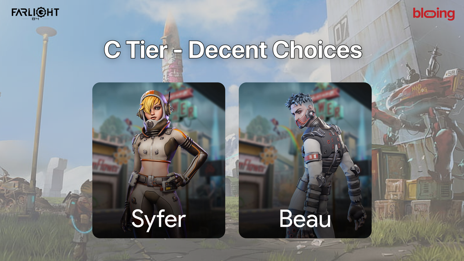 C Tier Farlight Characters