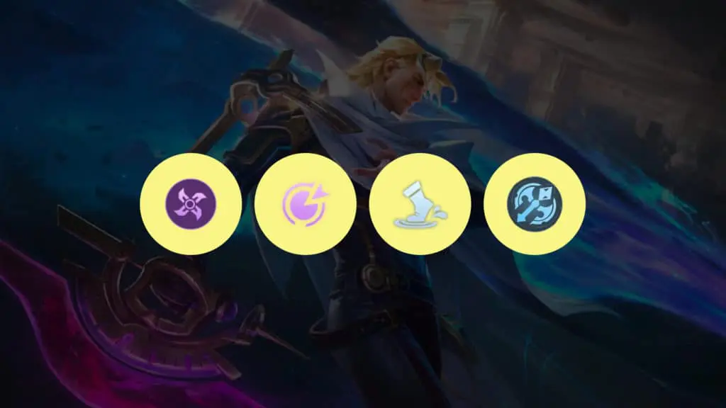 Nolan emblem build, Mobile Legends: Assassin talent with Rupture, Wilderness Blessing, Lethal Ignition