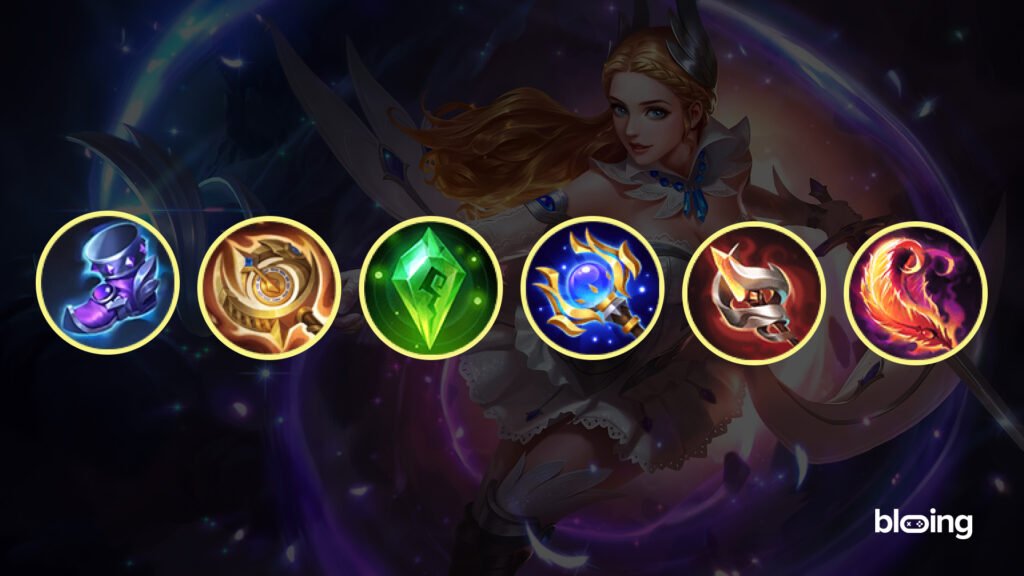 Best Odette item build Mobile Legends: Arcane Boots, Clock of Destiny, Holy Crystal, Genius Wand, Glowing Wand, Blood Wings