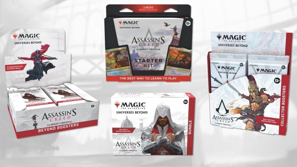 THE VARIOUS PRODUCT LINES YOU CAN PURCHASE FOR THE NEW ASSASSIN'S CREED UNIVERSEs BEYOND