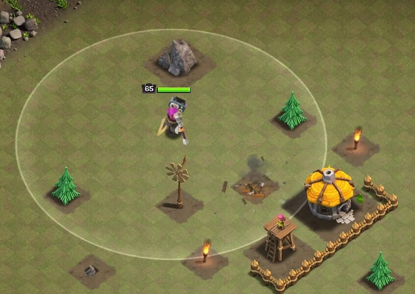 Clash of Clans Grand Warden area of effect ring