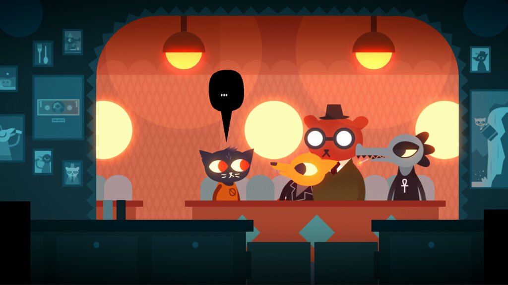 a hand drawn coffee shop with some anthropomorphic animals sit in conversation 