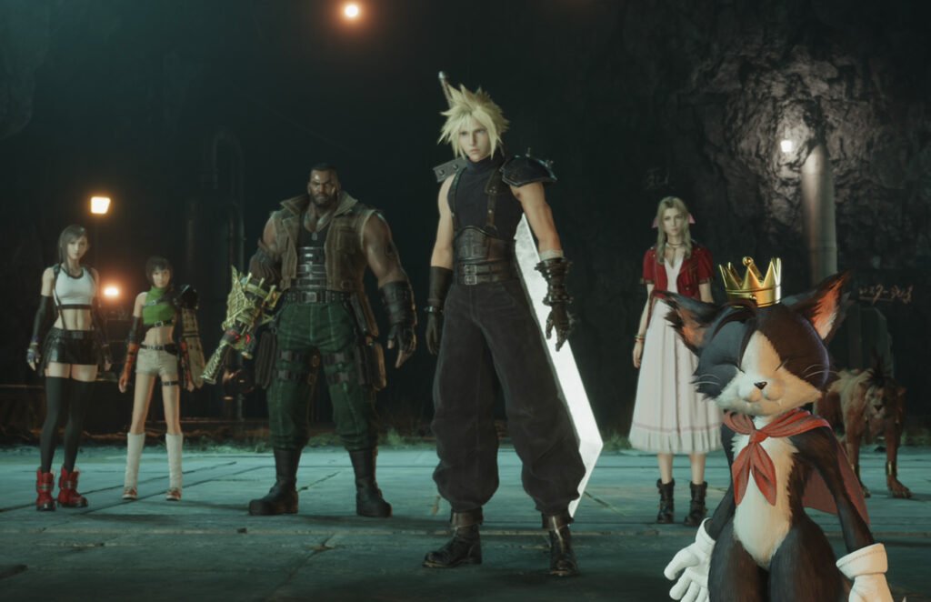 The FF7 party gathers in order to oppose their common enemy 'the Shinra Company' and track down the villain Sephiroth to try and stop his designs of becoming way too powerful for them to deal with.