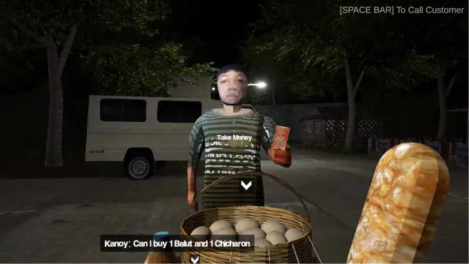 Niko selling Balut and Chicharon in Hapunan