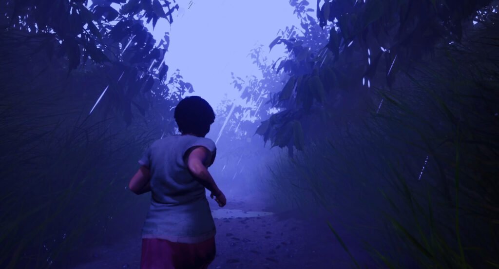 Promotional image for Ahon, a Filipino horror game on the work, showing its survival horror setting inspired by Philippine history.