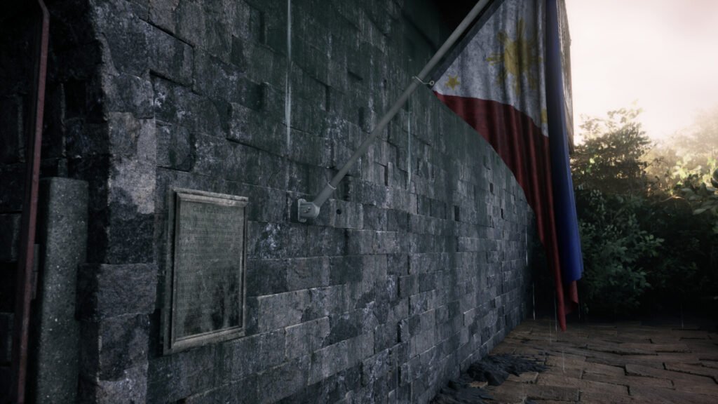 In-game view of Casa Caballero’s house, featuring Philippine Flag and classic bahay-na-bato exteriors.