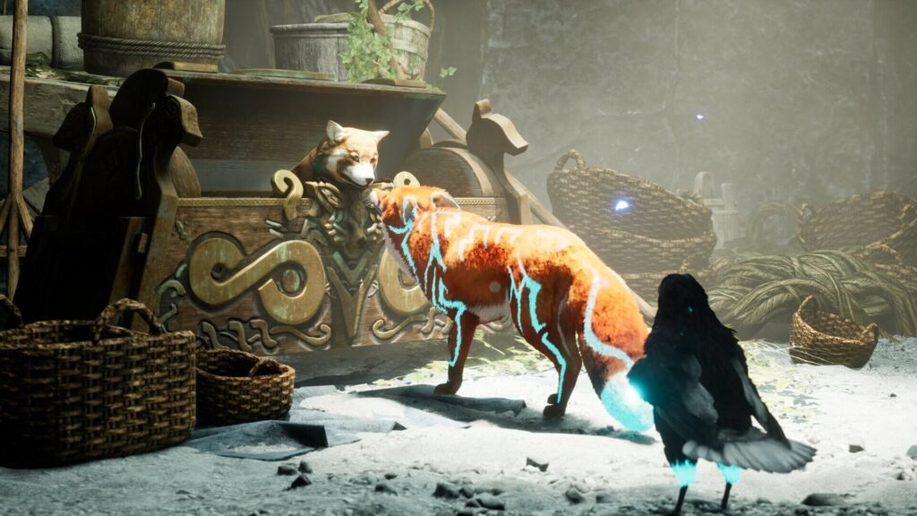 A fox in snowy ruins in Spirit of the North 2.