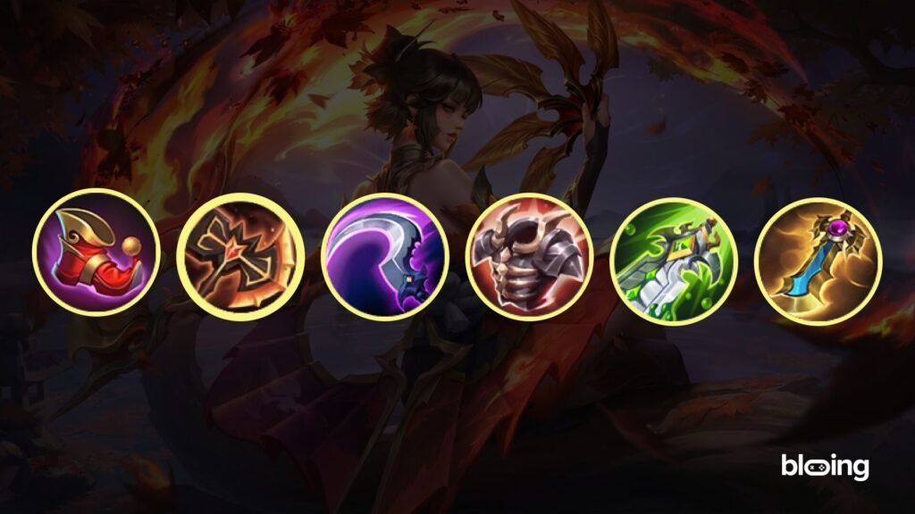 Best Hirara Jungle item build Mobile Legends: Magic Boots, War Axe, Hunter Strike, Brute Force Breastplate, Blade of Despair, Rose Gold Meteor