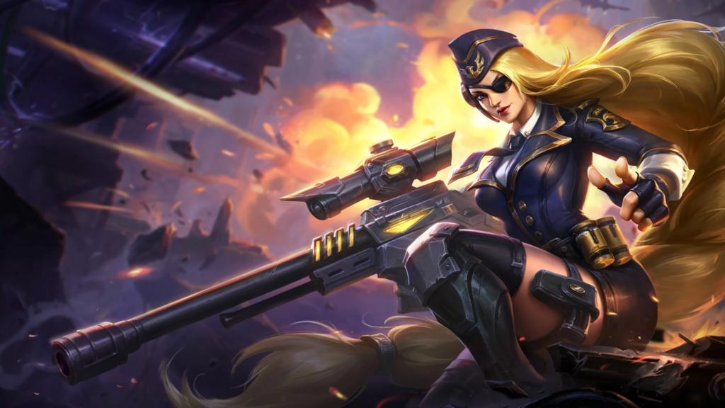 Lesley General Rosa skin in MLBB, military officer look with eyepatch and epaulettes