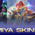 Miya MLBB skins list featuring Modena Butterfly, Arrow of Spring, and Moon Priestess