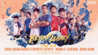 MLBB Asian Games 2026 Beyond Legacy poster with qualified national team players