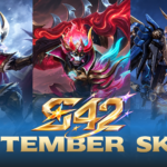 MLBB Season 42 skins poster featuring three new September skin releases